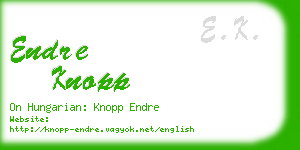 endre knopp business card